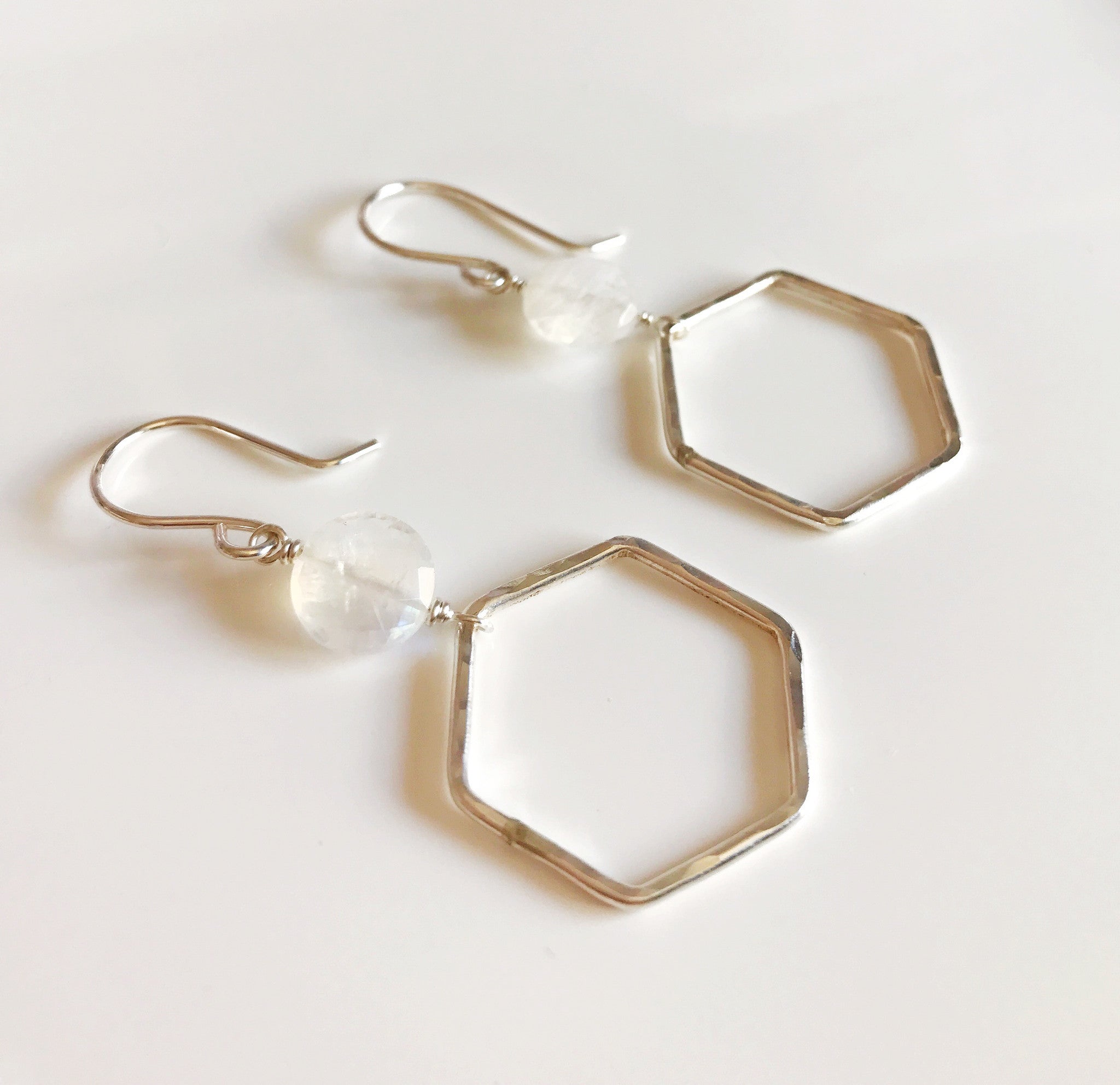 Moonstone Earrings Cecille (E375) – Elegant Sterling Silver Jewelry for Women, Perfect for Weddings & Evening Events