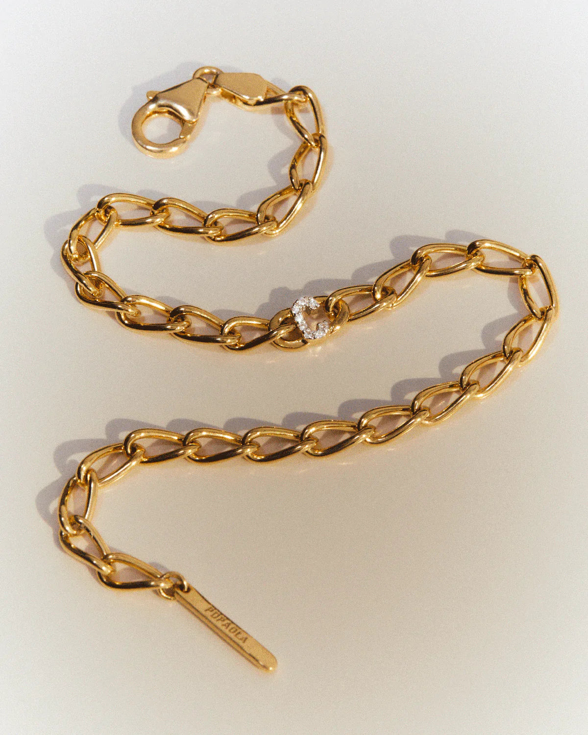 GRID TEC CREA Letter C Chain Bracelet for Women - Elegant Gold Plated Initial Jewelry Gift for Her - Perfect for Casual Wear, Date Nights & Special Occasions