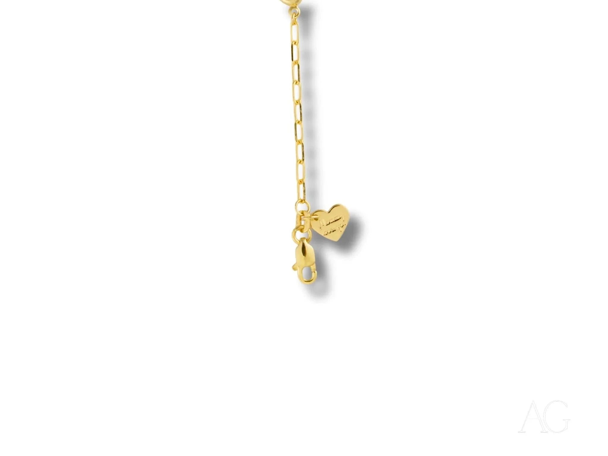 18K Gold Kids Bracelet with Custom ID Plate & Heart Charms - Personalized Name Jewelry for Children, Birthday Gifts, Baby Shower Presents