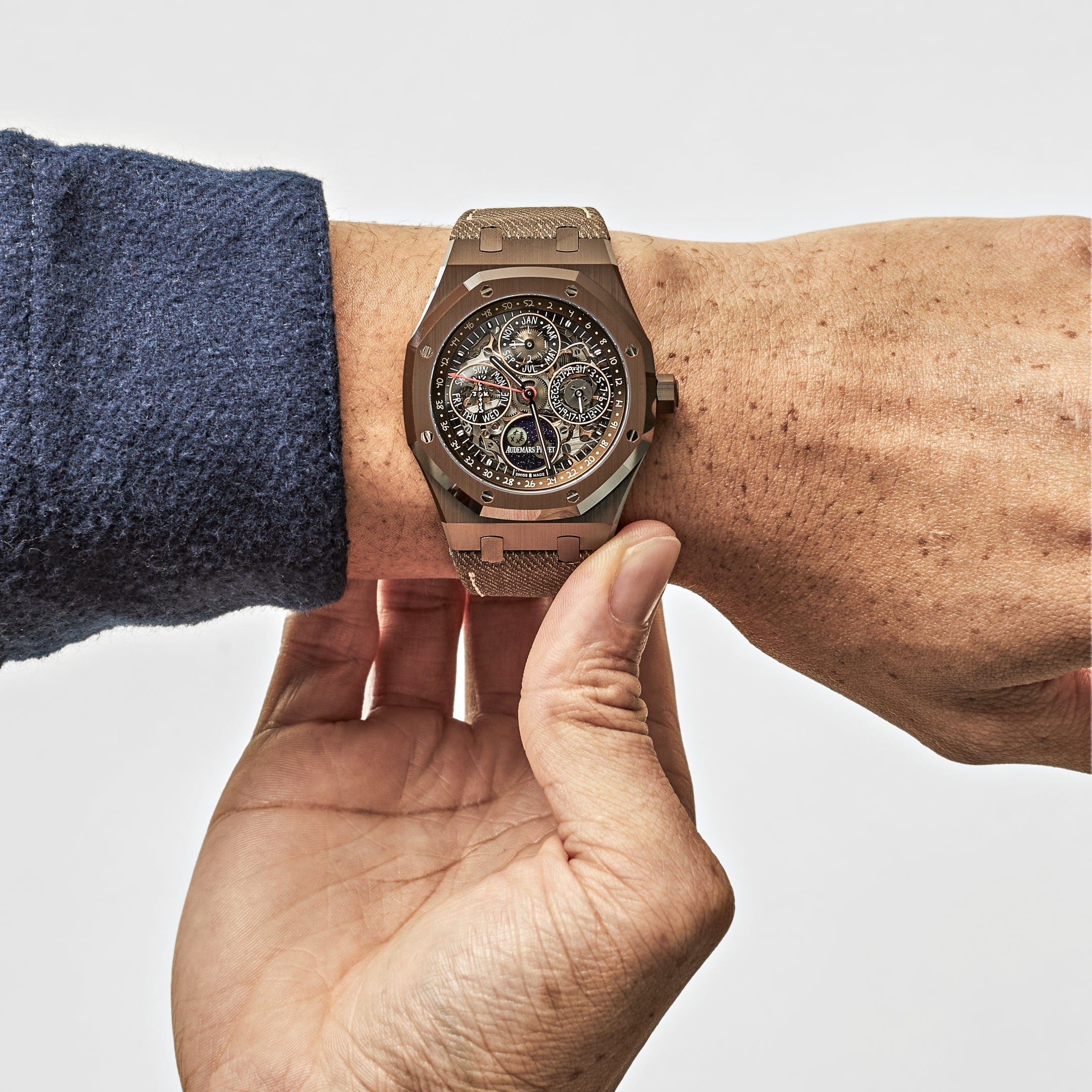 Audemars Piguet Royal Oak 26585CM.OO.D301VE.01 Travis Scott 'Cactus Jack' Perpetual Calendar Limited Edition Watch (2024) - Luxury Swiss Timepiece for Collectors & Special Occasions