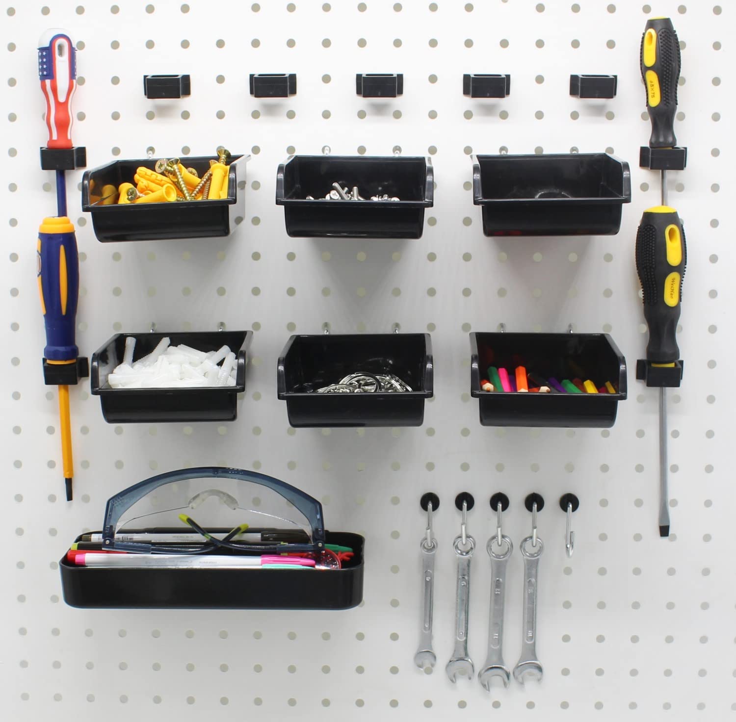 258 PCS Pegboard Hooks Kit - Metal Pegboard Hooks, Bins & Accessories for Garage, Workshop & Retail Organization - Heavy Duty Storage Solution for Tools, Supplies & Retail Displays