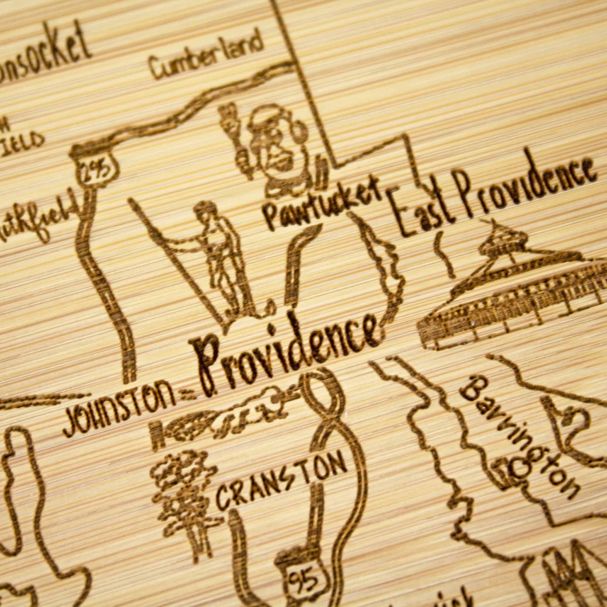 Premium Rhode Island Themed Wooden Cutting Board - 11
