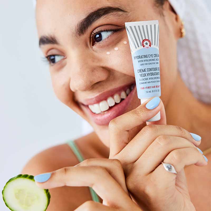 First Aid Beauty Hydrating Eye Cream with Hyaluronic Acid - Dark Circle & Puffiness Reduction - Moisturizing Treatment for Under Eyes - Perfect for Night & Day Use