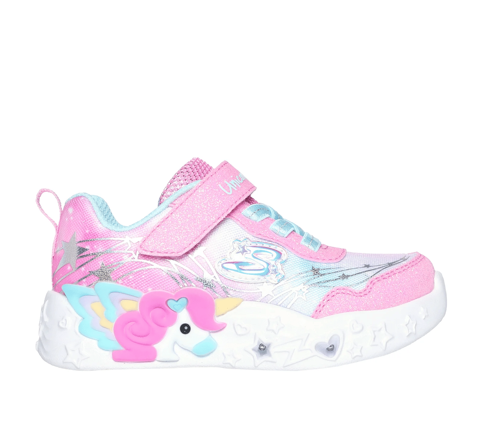 Skechers Unicorn Charmer Lil Stellar Toddler Sneakers - Pink & Turquoise Girls' Lightweight Walking Shoes for Playground & Preschool Activities