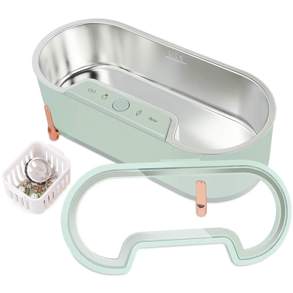 ZRZJBX Ultrasonic Jewelry Cleaner - 500ML Portable Cleaning Machine with Basket for Rings, Watches, Glasses & Eyewear | Home & Travel Use | Fast & Gentle Cleaning for Jewelry, Eyeglasses & Small Household Items