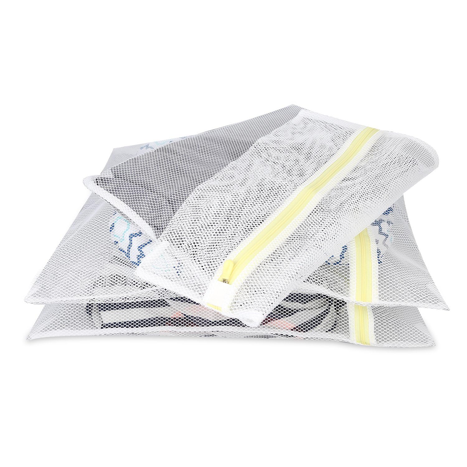 Premium 3-Pack Large Mesh Laundry Bags - Thick Durable Polyester Wash Bags for Jeans, Lingerie, Socks, Bras & Sweaters - Perfect for Washing Machine & Dryer Use - Ideal for Travel, College Dorms & Delicate Garment Care