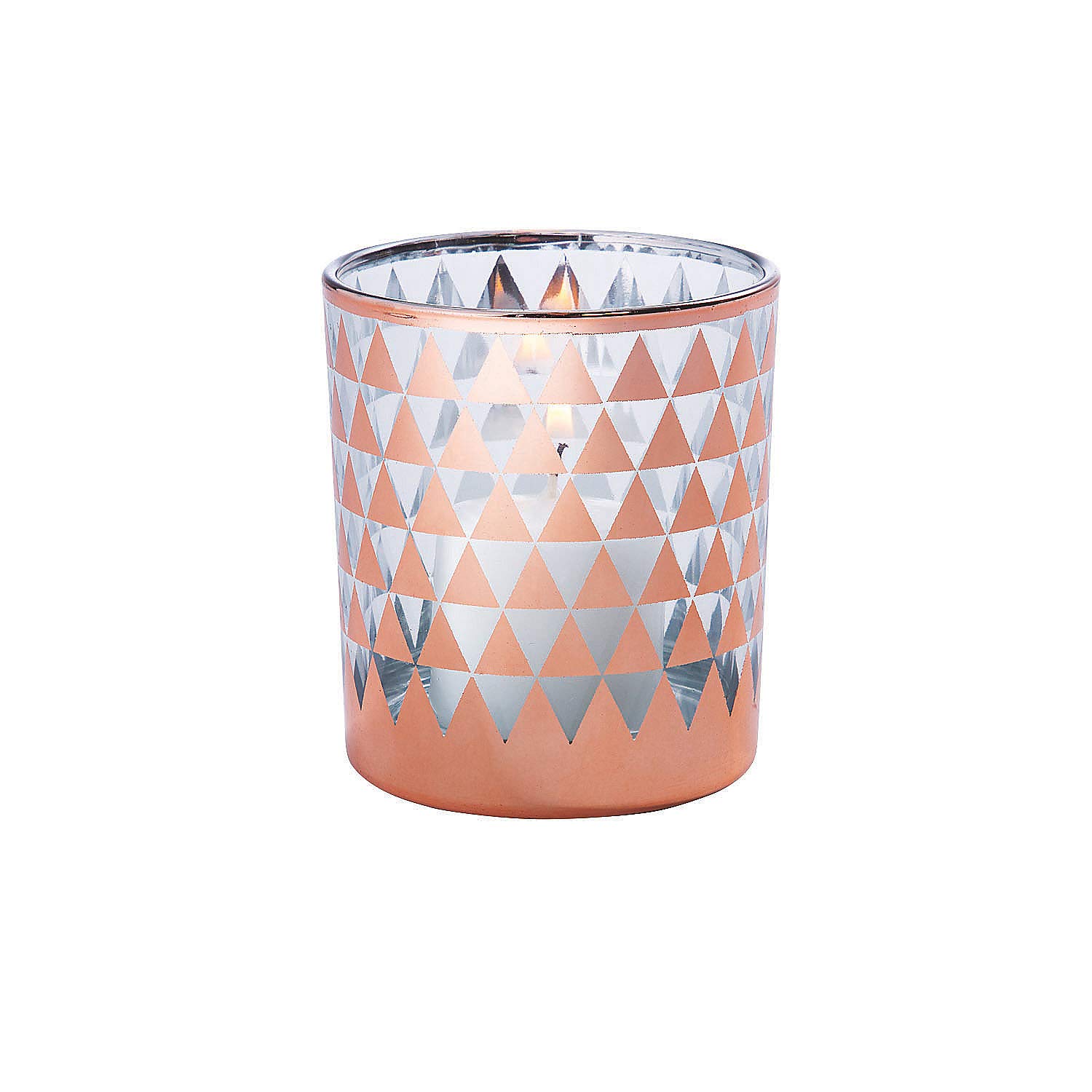 Rose Gold Patterned Votive Candle Holders Set of 6 - Elegant Home Decor for Wedding Centerpieces, Table Decorations & Romantic Ambiance