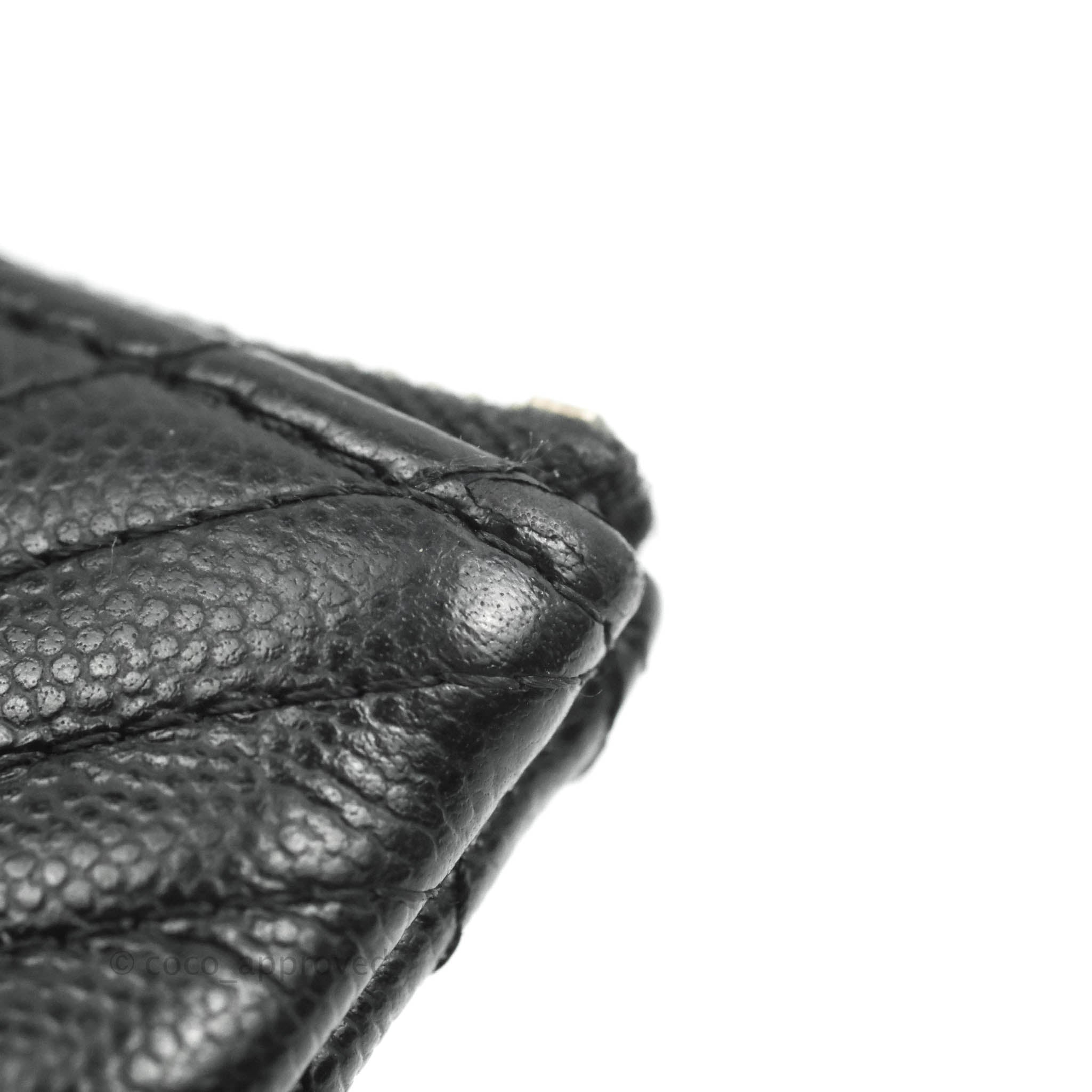 Chanel Chevron Mini O Case Black Caviar Leather with Silver Hardware - Luxury Crossbody Bag for Women, Perfect for Evening Out & Special Occasions