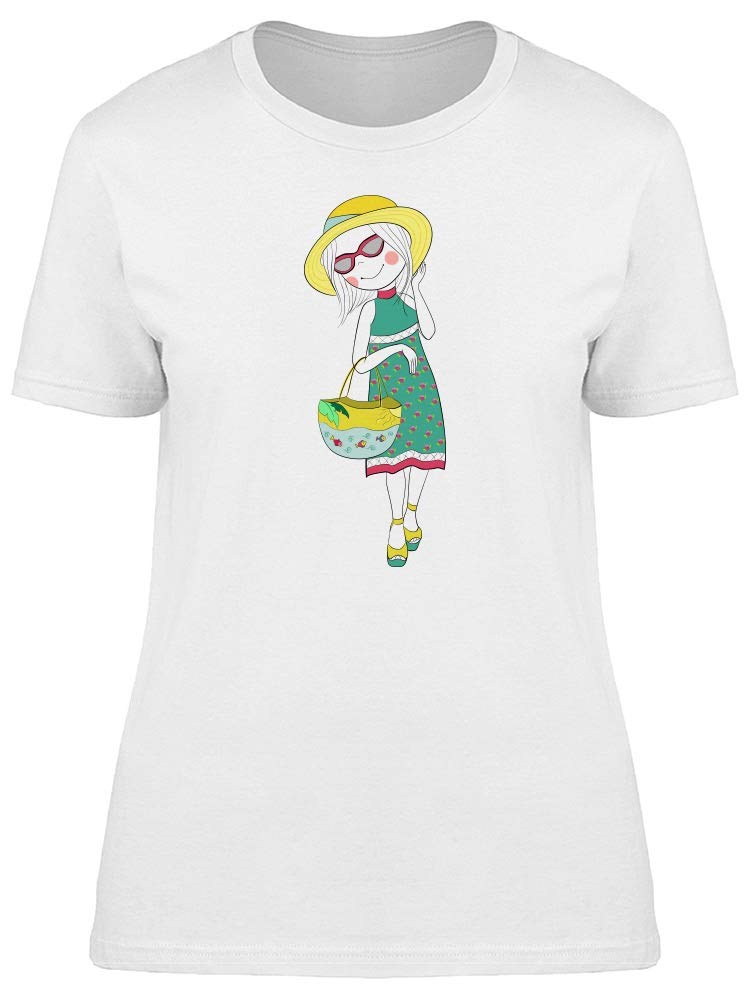 Cute Girl With A Purse Graphic T-Shirt for Women - Casual Streetwear & Everyday Outfit Essential