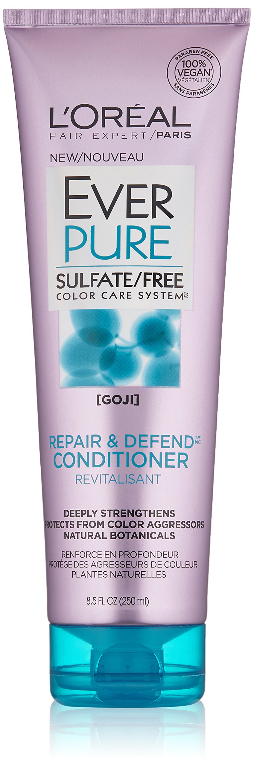 L'Oréal Paris EverPure Sulfate-Free Repair & Defend Conditioner for Damaged Hair - 8.5 fl oz | Color Safe, Vegan Formula | Perfect for Daily Hair Repair & Protection