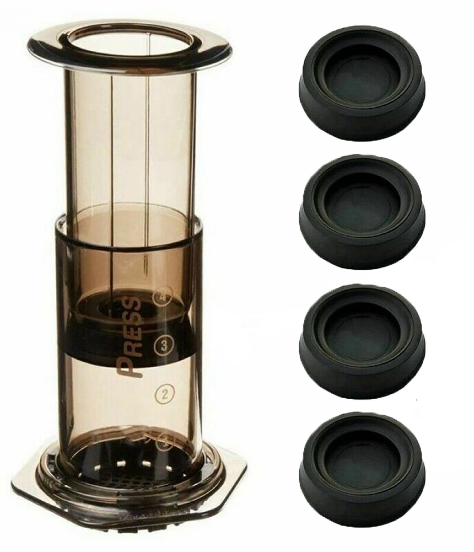 Aeropress Replacement Parts - 4 Pack Rubber Seal Plunger Caps for Coffee Maker | Compatible with Aeropress | Perfect for Home Brewing, Camping & Travel