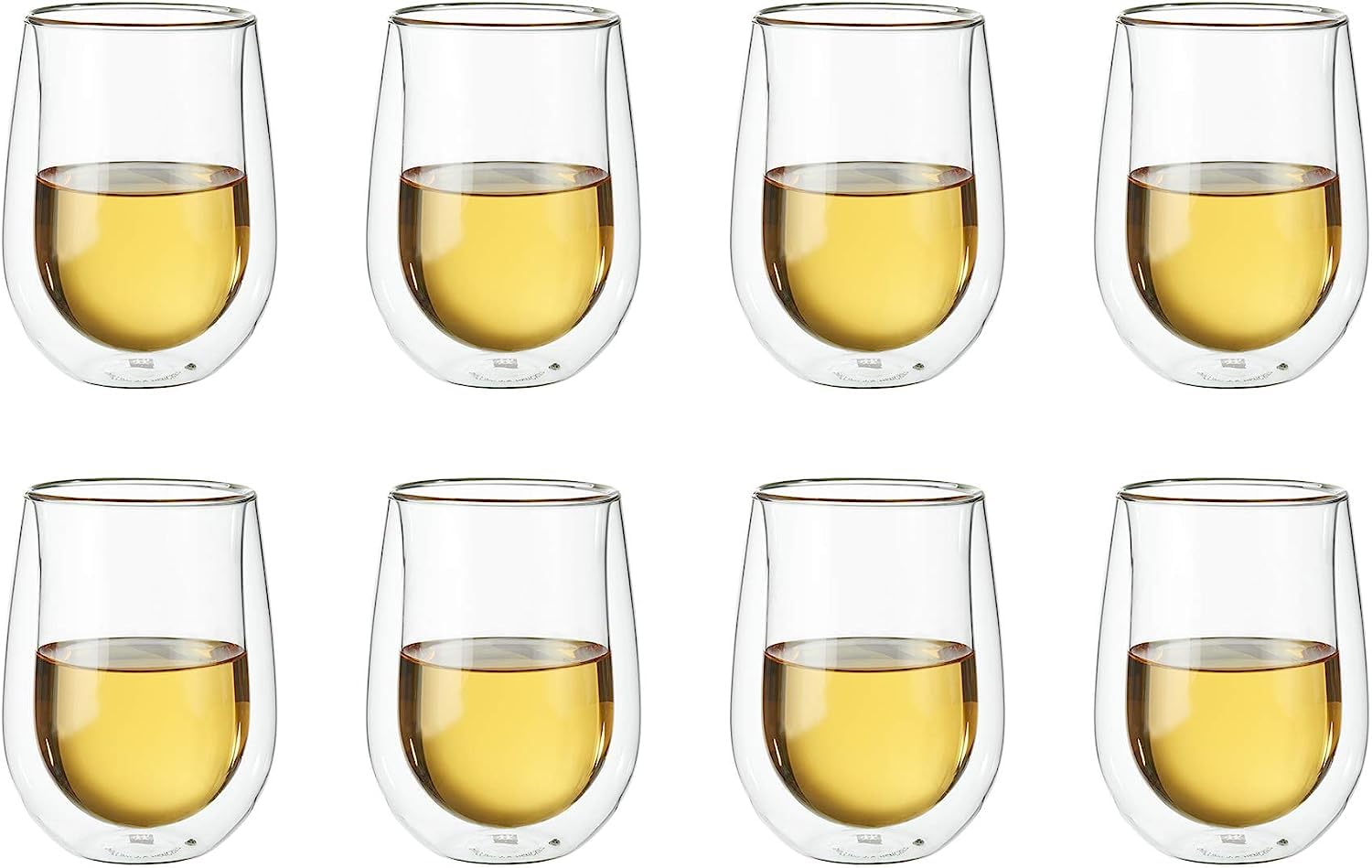 Premium ZWILLING Sorrento Double Wall Insulated Wine Glasses Set of 8 - Shatterproof & BPA-Free for Red Wine, White Wine, Cocktails - Perfect for Dinner Parties, Weddings, and Home Entertaining