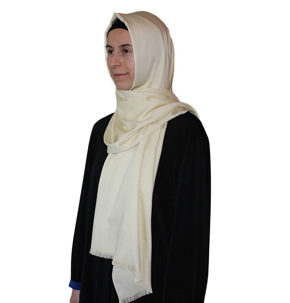 Aker Solid Shawl 1002SLK 912 Ivory - Elegant Women's Fashion Scarf for Office, Party & Special Occasions