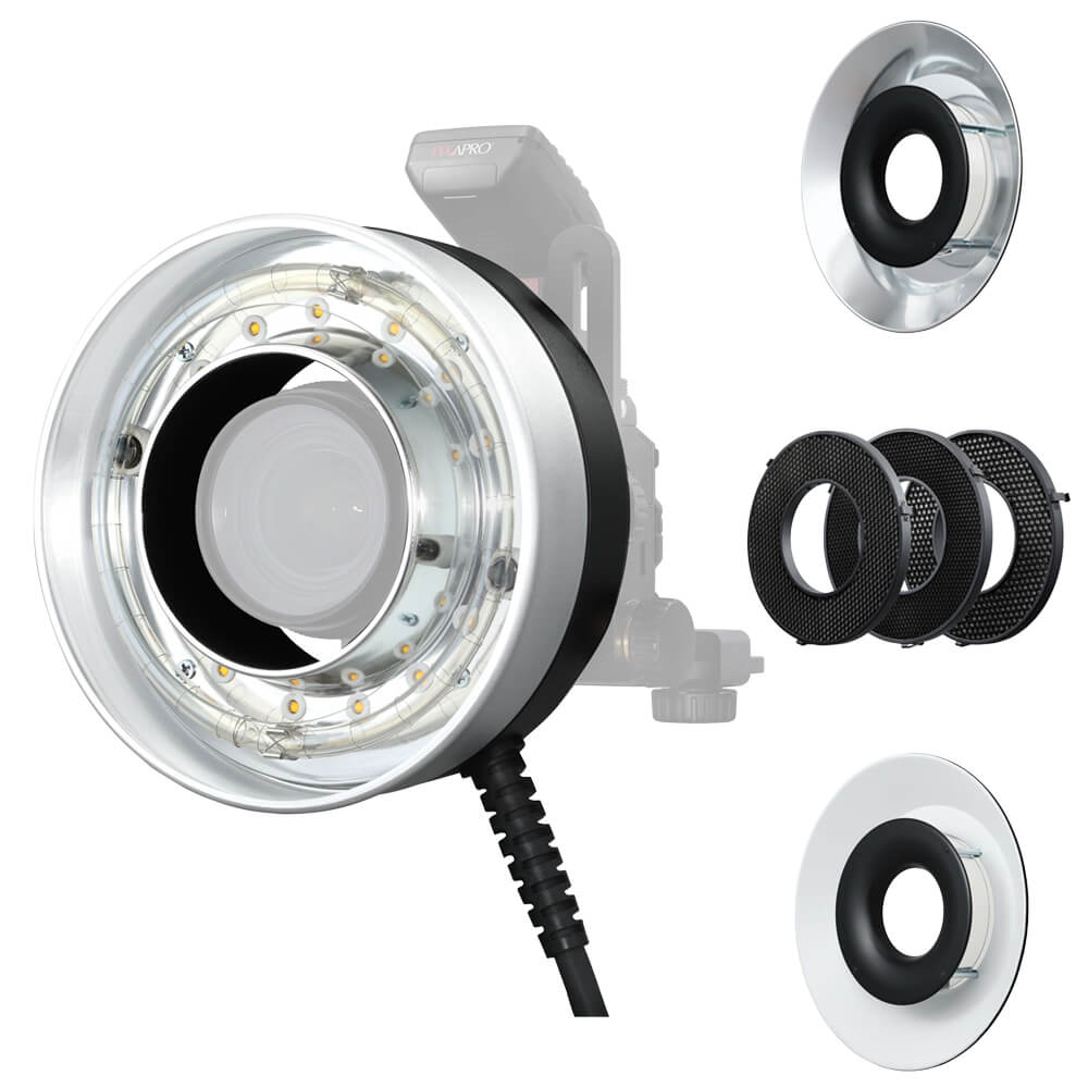 Godox AD1200 Pro Ring Flash with Reflector & Honeycomb Kit - Compatible with AD200Pro & R1200 - Perfect for Portrait, Fashion, and Macro Photography