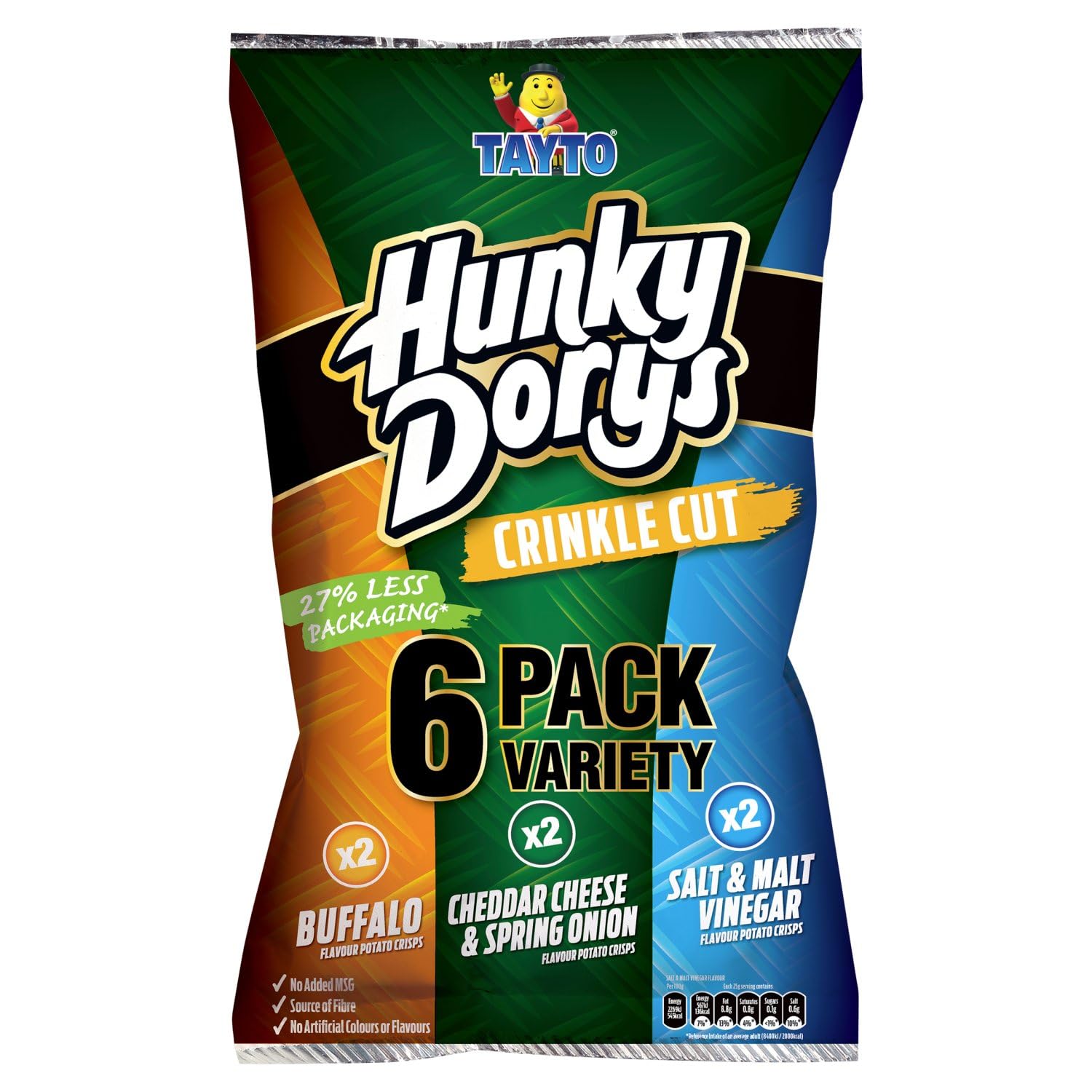 HUNKY DORY Irish Potato Crisps Variety Pack - 6 Pack of Assorted Flavors | Perfect for Snacking, Parties & Gifts