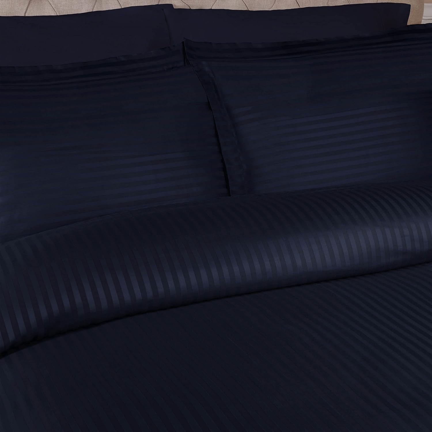 Premium Egyptian Cotton 300 Thread Count Duvet Cover Set - Soft Luxury Bedding for Master Bedroom & Guest Room (Queen/King Size) | Breathable & Wrinkle-Resistant for All-Season Comfort