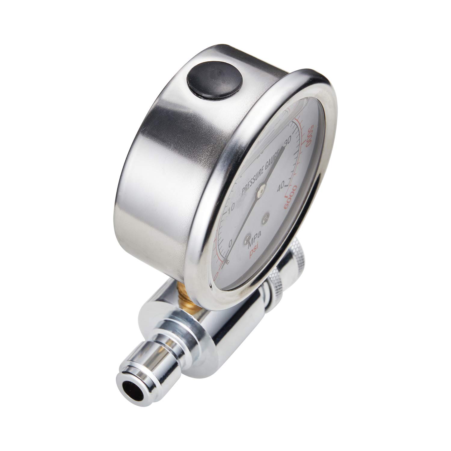 6000 PSI Pressure Washer Gauge with 3/8 Inch Quick Connect - Heavy Duty Power Washer Accessory for Cleaning Driveways, Decks & Outdoor Surfaces