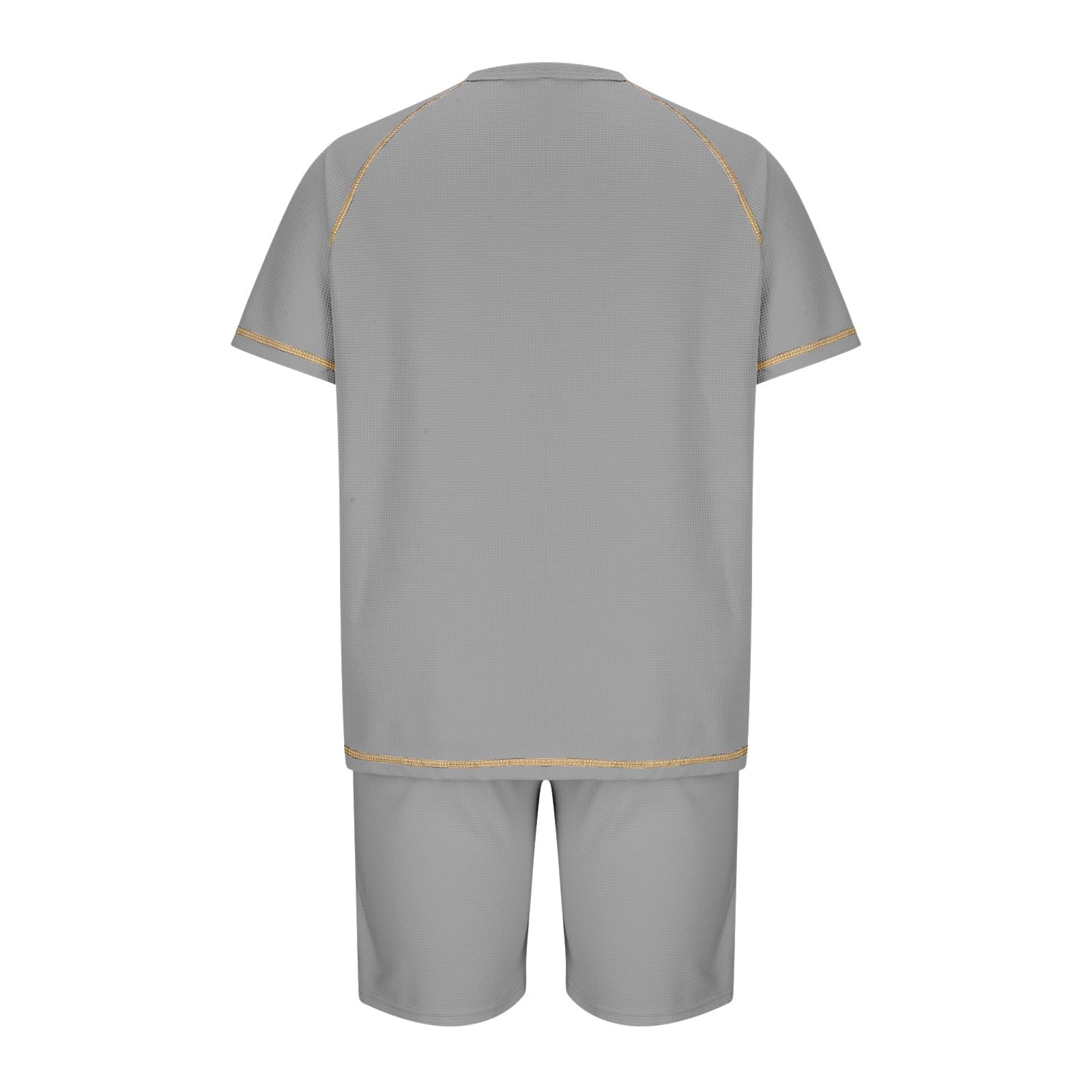Men's Waffle Henley Shirt & Shorts Set - 2 Piece Summer Short Sleeve Tracksuit | Casual Sports Sweatsuit for Gym, Beach & Outdoor Activities