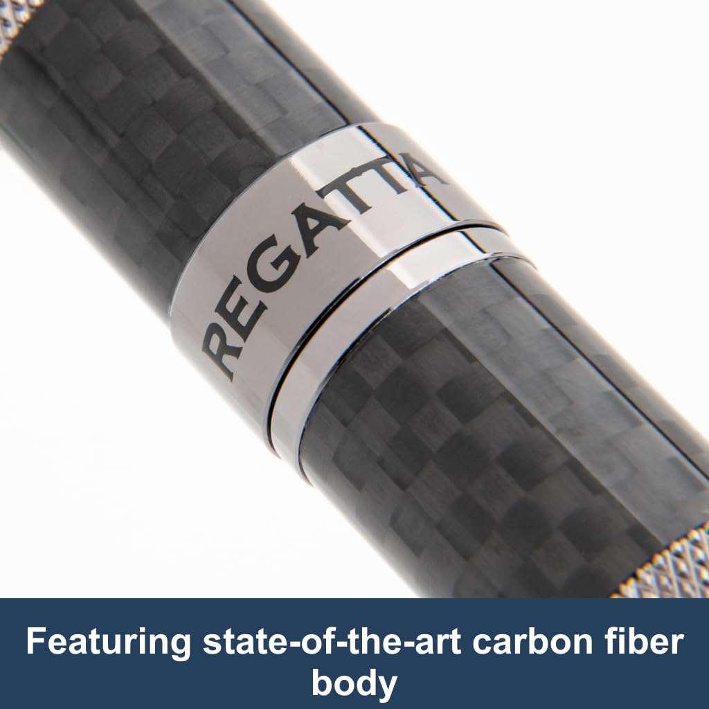 Monteverde USA Regatta Sport Full Carbon Fountain Pen - Black, Stub Nib, Carbon Fiber & Gunmetal, Refillable Ink, Luxury Writing Instrument | Perfect Gift for Professionals, Collectors & Everyday Elegant Use