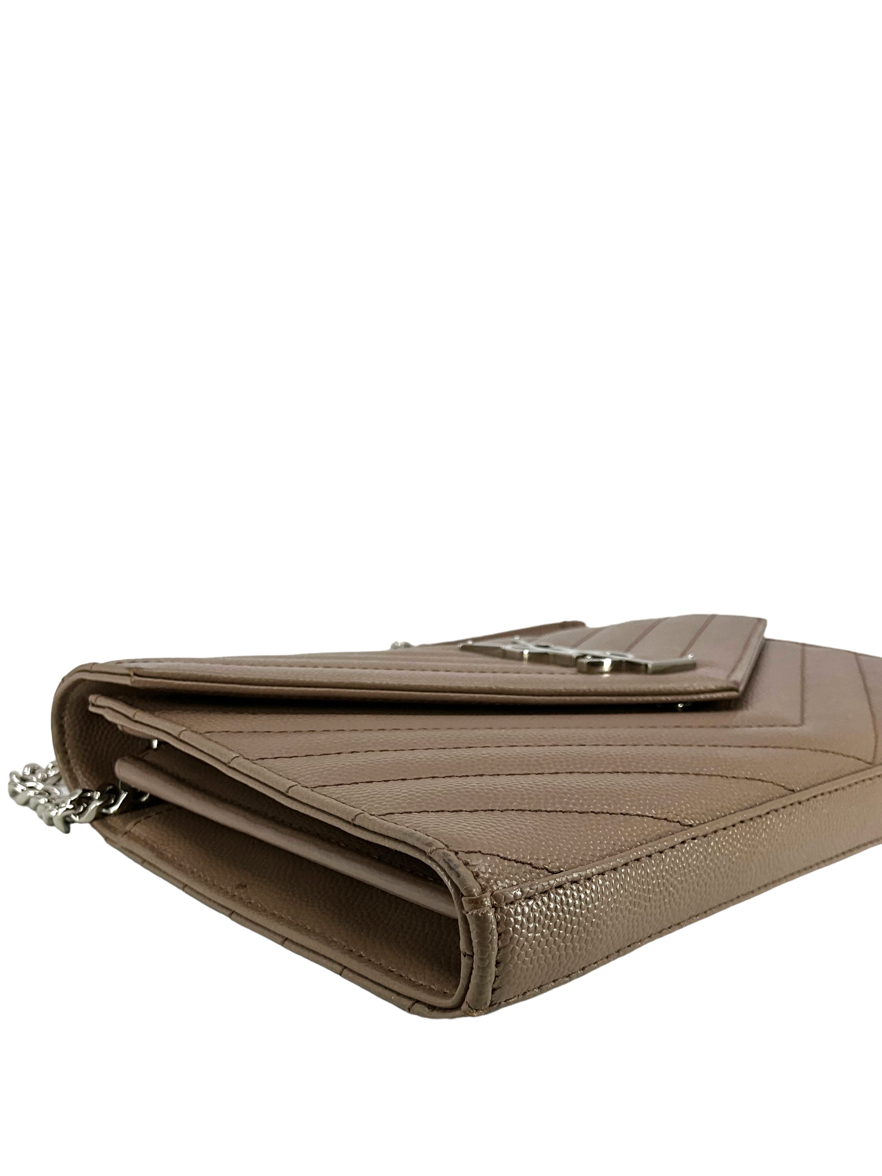 SAINT LAURENT Cassandre Matelasse Envelope Chain Wallet - Luxury Crossbody Bag for Women | Perfect for Evening Parties, Date Nights & Travel Accessories