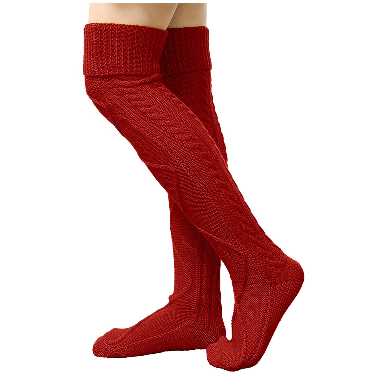 Women's Knee High Socks - Solid Color Knitted Adjustable Calf, Ultra Soft & Warm Thick Opaque Socks for Winter | Perfect for Boots, Office Wear & Cold Weather Outfits