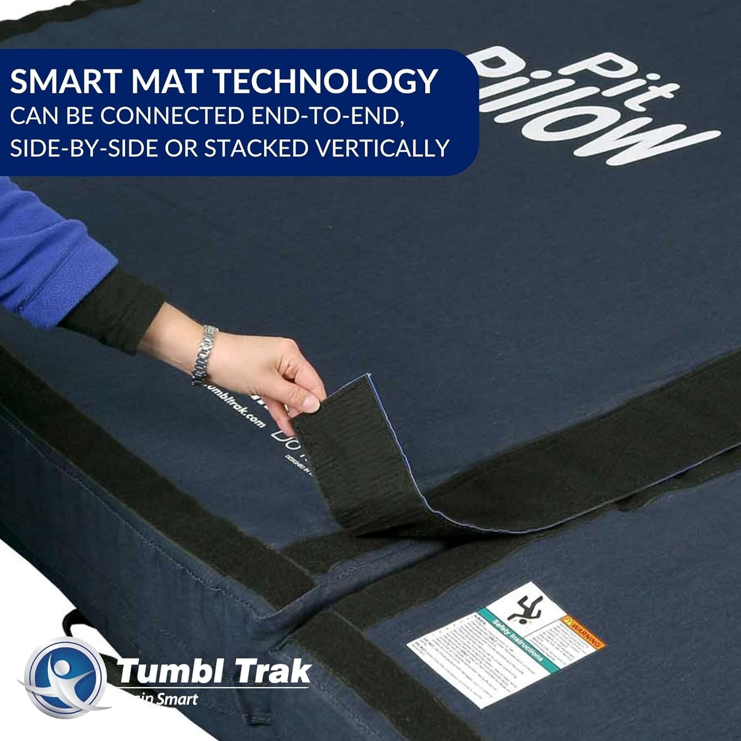 Tumbl Trak Pit Pillow Soft Mat with Denim Cover - Gymnastics Training Mat for Home & Gym Use - Perfect for Tumbling, Cheerleading & Yoga Practice