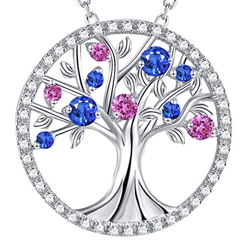 M. September October Blue Sapphire Pink Tourmaline