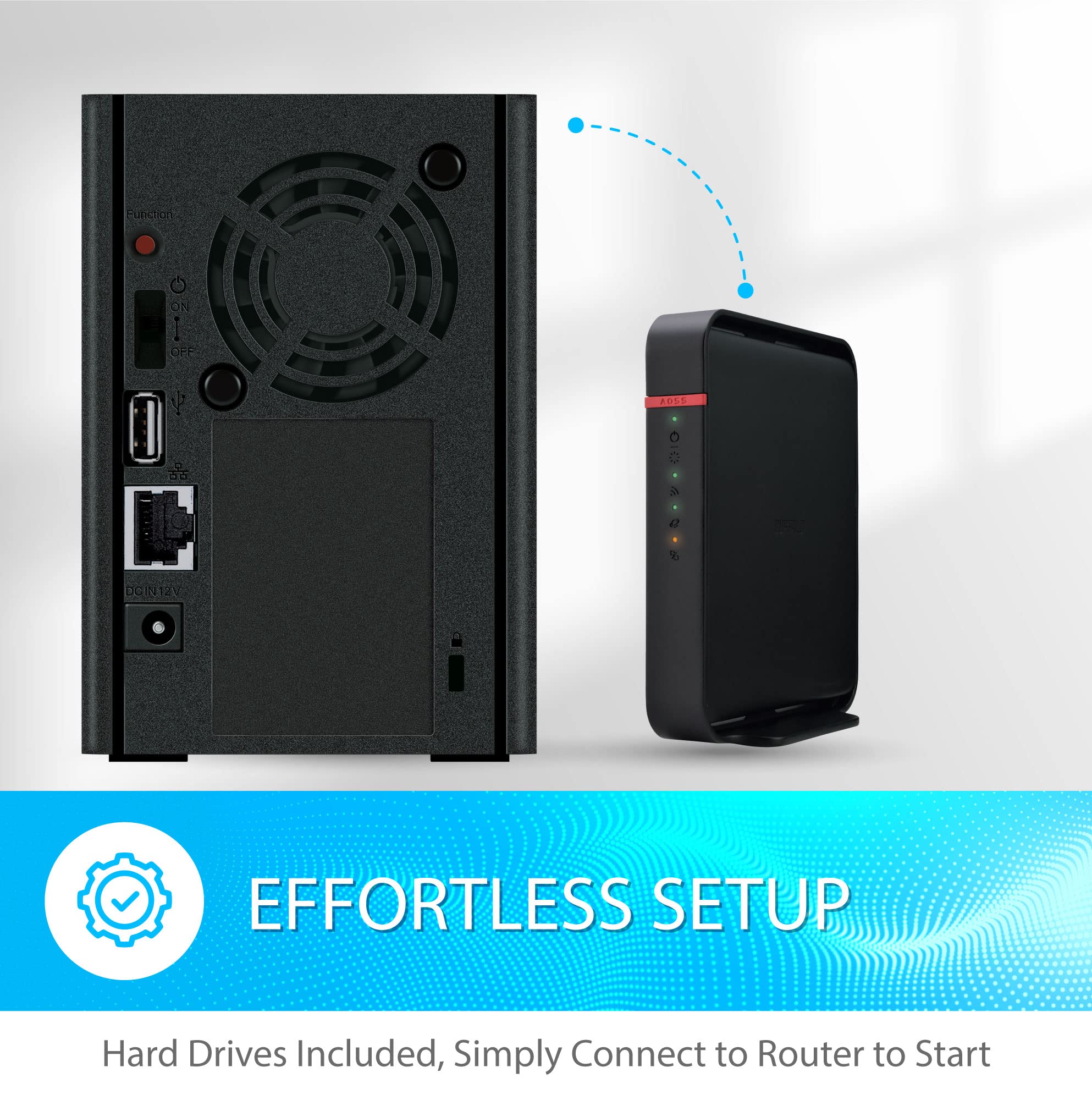 BUFFALO LinkStation 220 12TB 2-Bay NAS Network Attached Storage with Pre-Installed HDD - Home Cloud & Network Storage Solution for Media Backup, File Sharing & Remote Access
