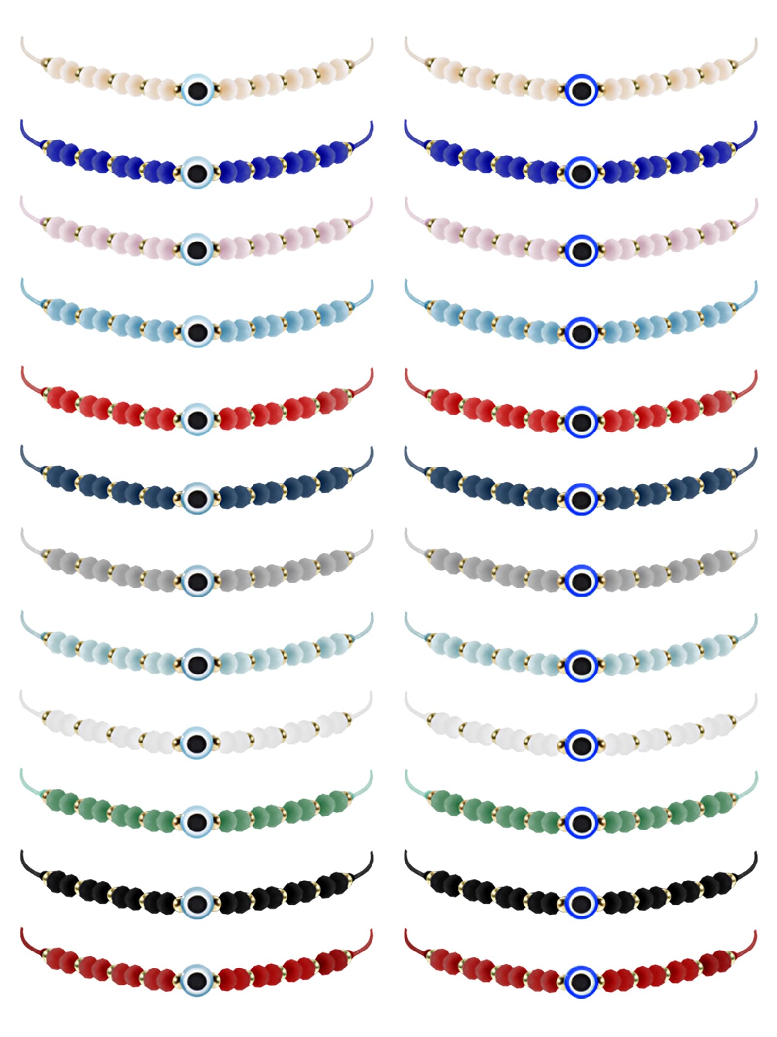 Evil Eye Beaded Bracelet for Women - Handmade Adjustable Braided Turkish Good Luck Charm Bracelet - Boho Mexican Style Jewelry for Girls - Perfect for Gifts, Protection & Everyday Wear