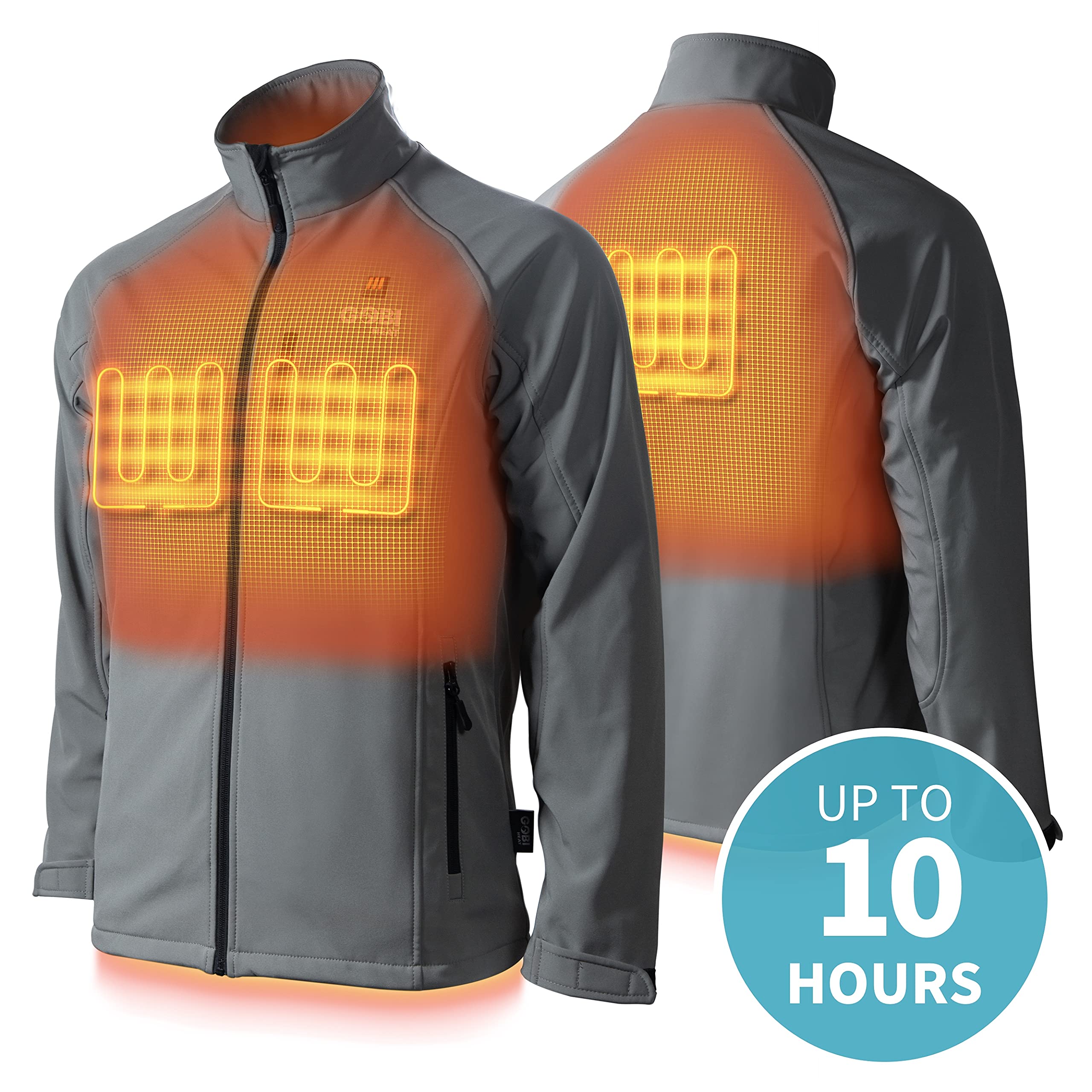 Gobi Heat Sahara Men's Heated Jacket with 10-Hour Battery & USB Charger - Machine Washable Winter Coat for Outdoor Work, Hunting, and Skiing