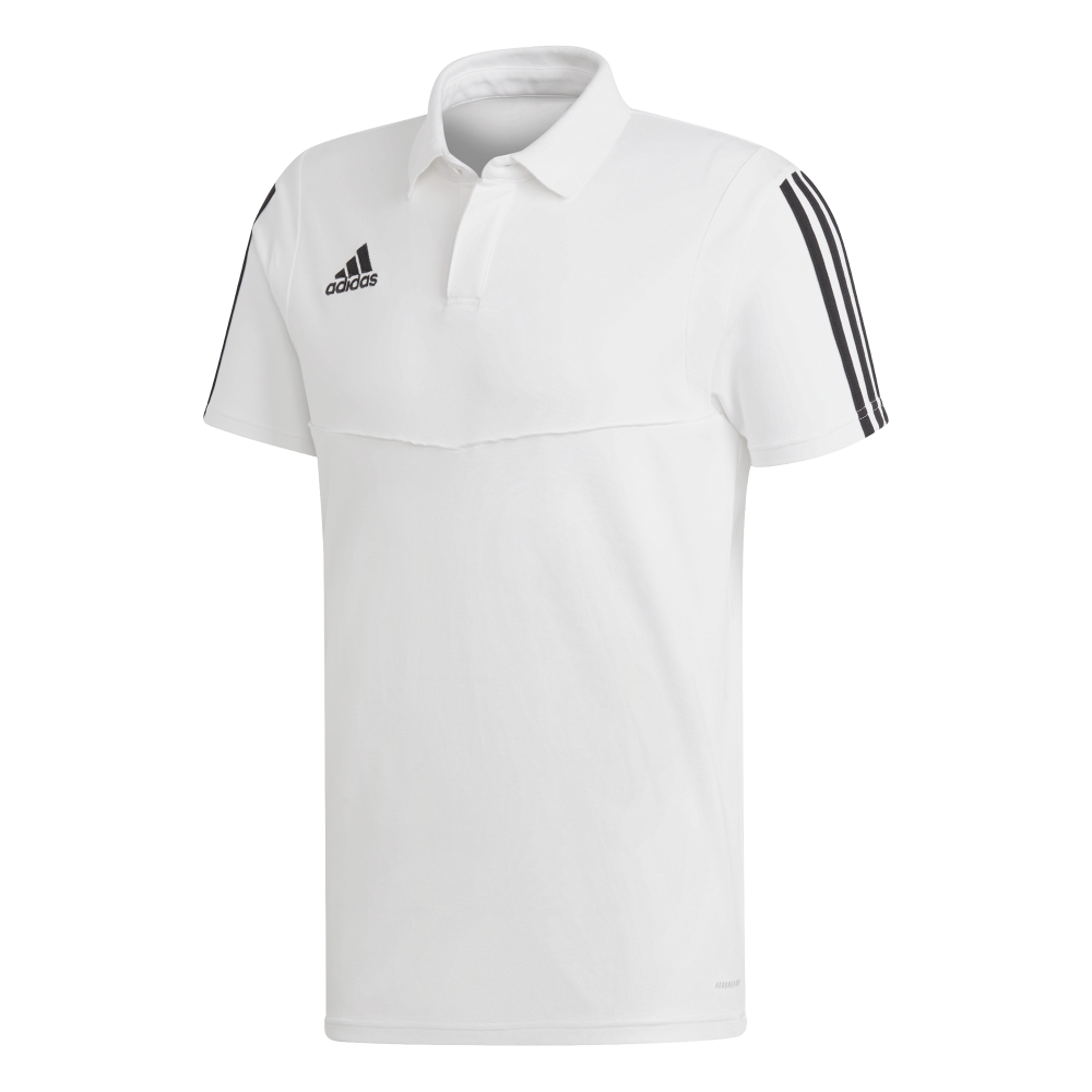Adidas Adult Tiro 19 Polo Shirt - Men's Training & Soccer Jersey - White/Black - Breathable Performance Fabric for Gym, Workouts & Sports