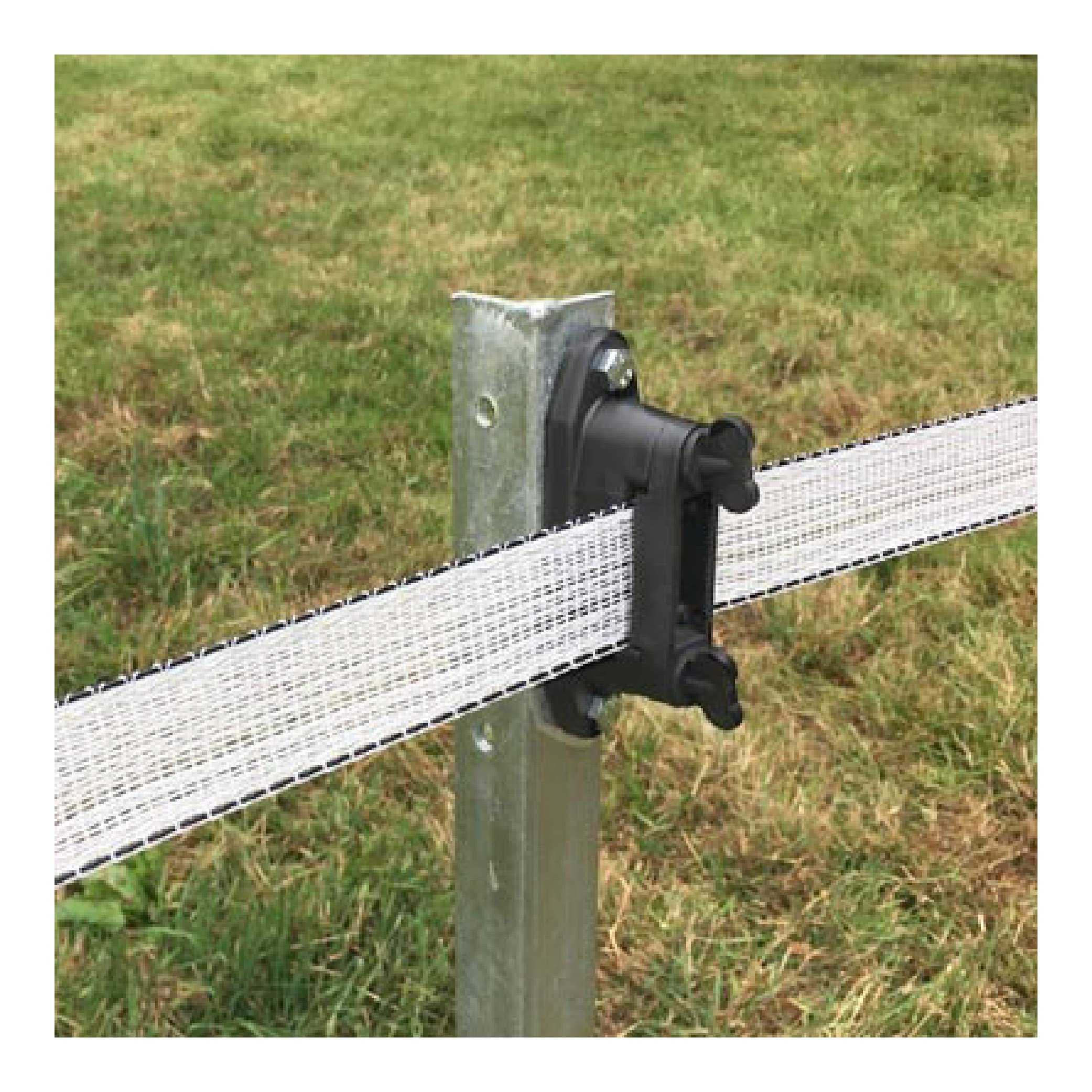 Electric Fence Wooden Post Plastic Corner Clamp Insulator for Electric Tape - 24P Black - Durable Fence Accessories for Livestock Control & Garden Protection