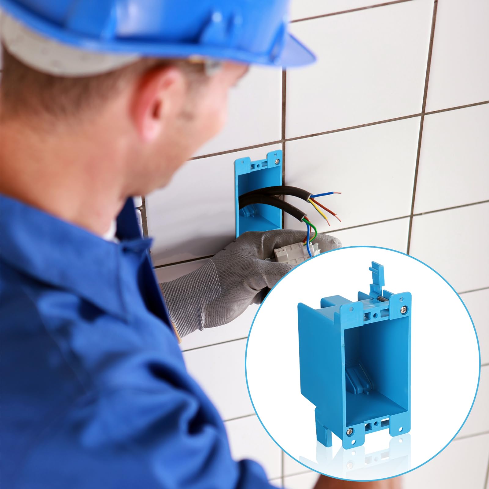 3PCS Single Gang Electrical Outlet Box - 4.25x2.24x2.67 Inch Plastic Switch Box, 1-Gang Outlet Extender for Old Work | Residential & Commercial Use | Easy Installation for Wall Outlets & Switches