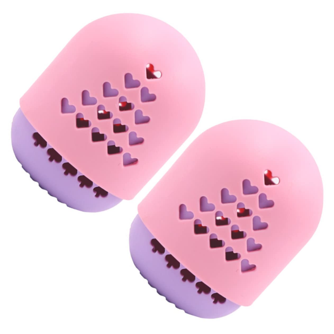 FRCOLOR 2-Pack Beauty Egg Storage Box - Makeup Sponge Holder & Organizer for Powder, Brushes, Blenders | Portable Cosmetic Case for Travel & Home Vanity