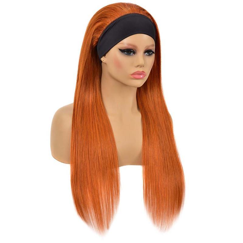 Trendy Baddie Look Human Hair Wig - 4 Natural Colors, Glueless & Quick Install Straight Headband Wig for Women | Perfect for Daily Wear, Cosplay & Special Occasions