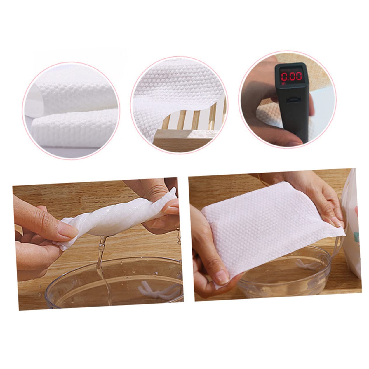 Premium Cotton Face Towels - Soft & Thickened Pearl Stripe Facial Tissues for Dry/Wet Skin Care | Gentle & Disposable | Perfect for Travel, Gym & Daily Skincare Routine