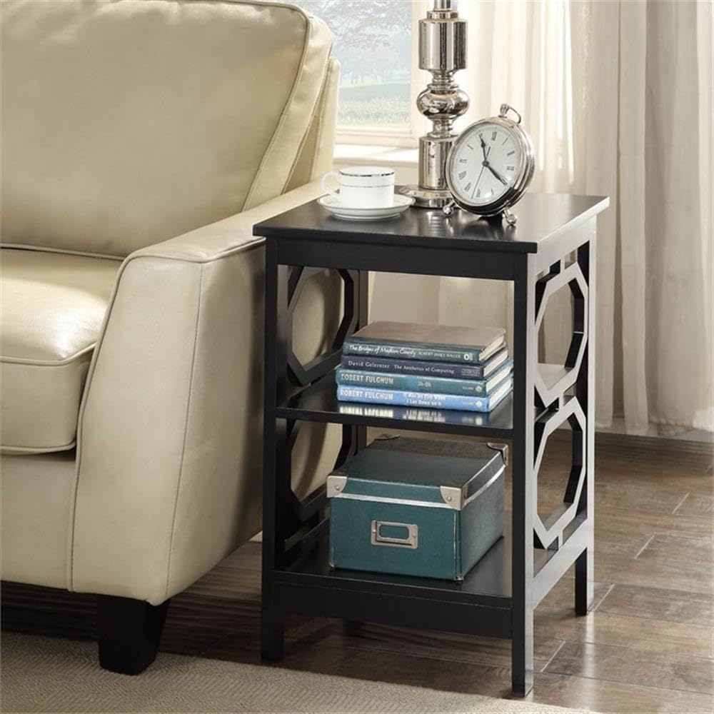 Pemberly Row Black End Table - Modern Side Table for Living Room, Bedroom, or Office - Perfect for Lamps, Books, and Decor
