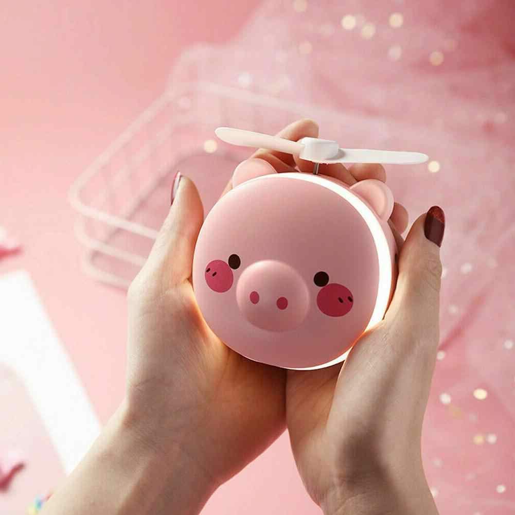 Portable LED Makeup Mirror with USB Fan - Compact Travel Cosmetic Mirror with Adjustable Lighting, Perfect for Home, Travel & Vanity (Color Options Available)