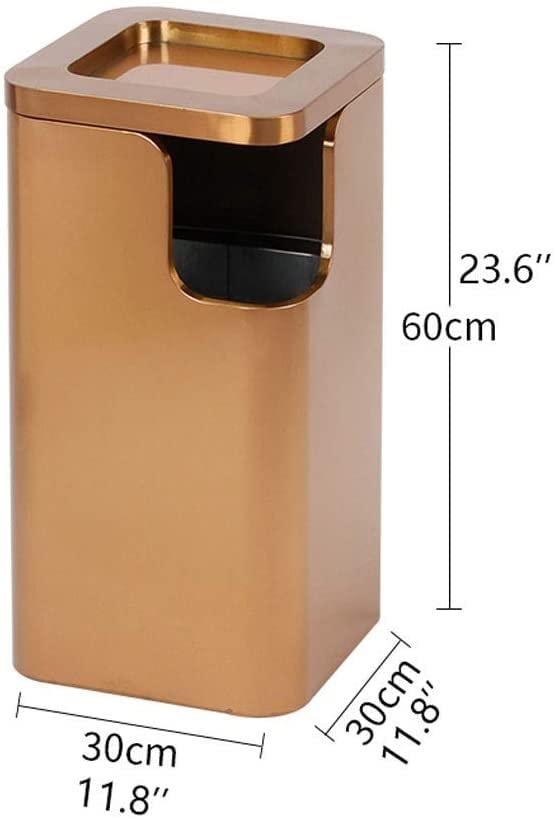 Stainless Steel Large Capacity Outdoor Trash Can with Ashtray - Durable Garbage Bin for Hotel Lobby, Shopping Mall, Office, Park & Public Spaces | Heavy Duty Waste Bin for Commercial & Home Use