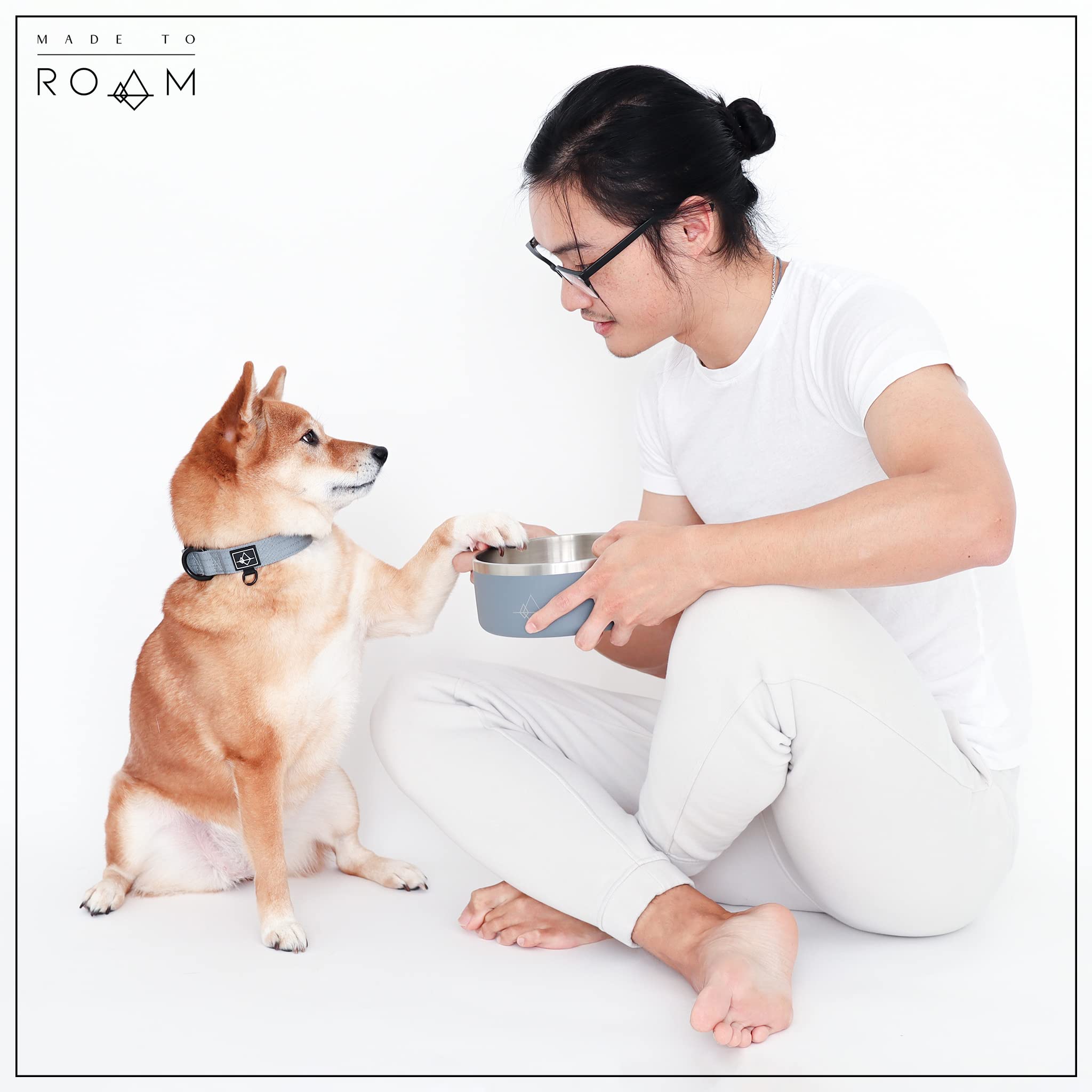Premium Everest Stainless Steel Double-Walled Vacuum-Insulated Dog Bowl - 64oz Non-Slip Pet Food & Water Dish for Travel, Camping & Outdoor Adventures (Michigan Autumn Color)