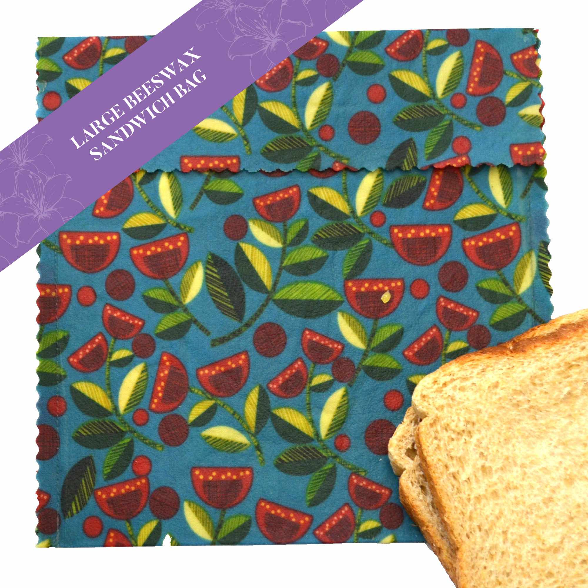 Eco-Friendly Beeswax Food Wraps - Pohutukawa Blue Core Collection | Reusable Sustainable Food Storage for Sandwiches, Cheese & Produce | Perfect for Picnics & Zero-Waste Kitchens
