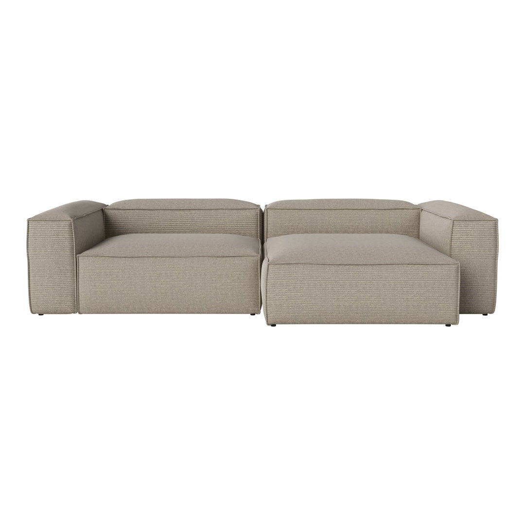 Cosima 2-Seater Sofa with Chaise Lounge - Modern Fabric Sectional Couch for Small Spaces, Living Room & Apartment Furniture (Gray) - Perfect for Relaxing, Entertaining & Small Space Living