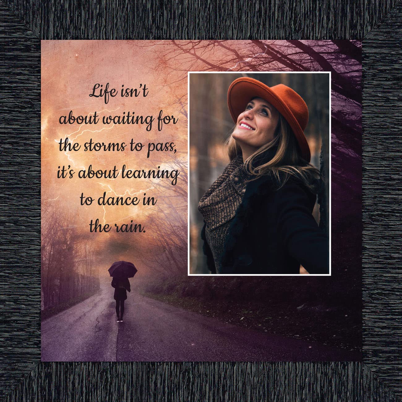 Crossroads Home Décor 'Dancing in The Rain' Inspirational Wall Art - Motivational Gift for Home, Office & Bedroom Decor - Encouragement Quote Sign for Women, Friends & Coworkers