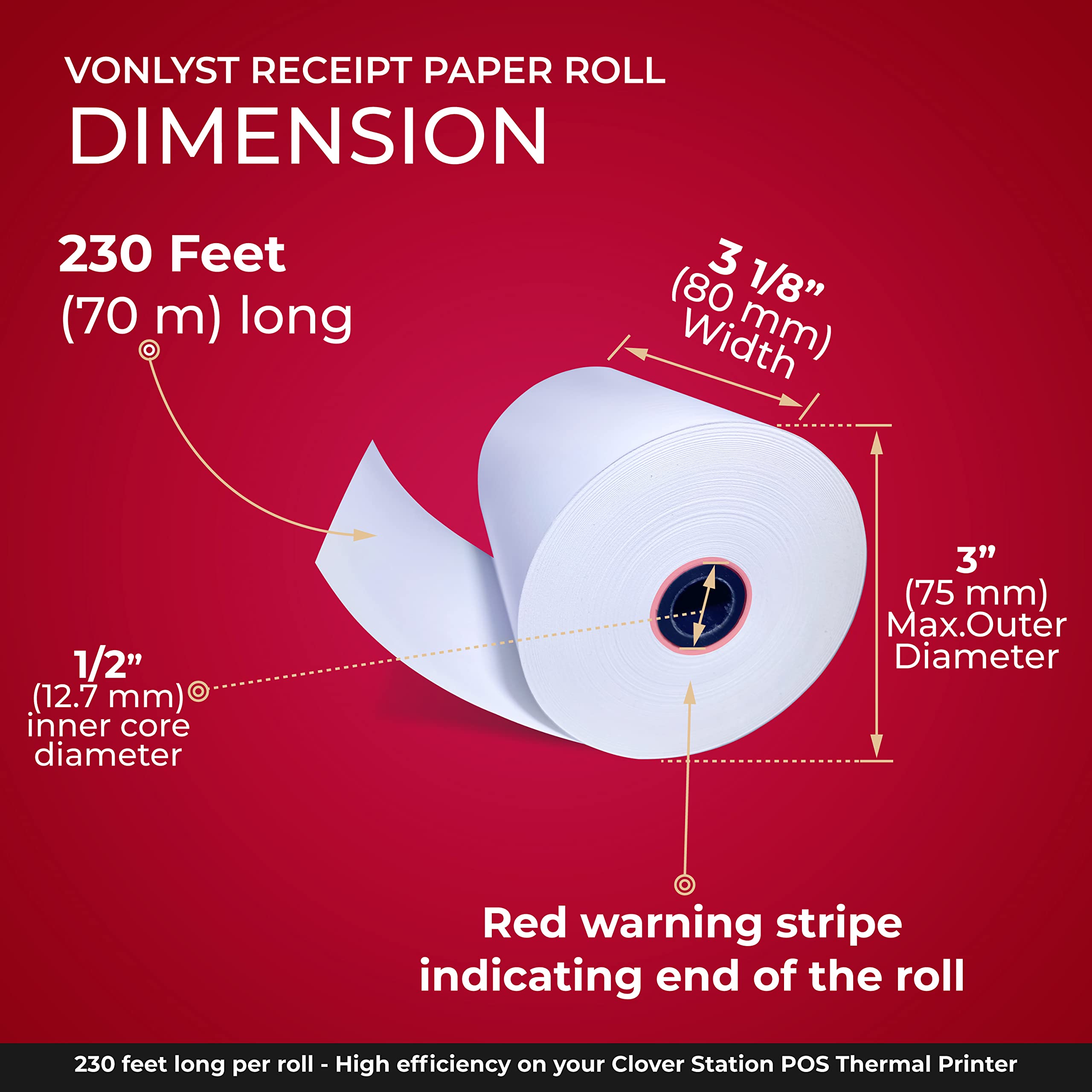 Thermal Receipt Paper Rolls 3 1/8