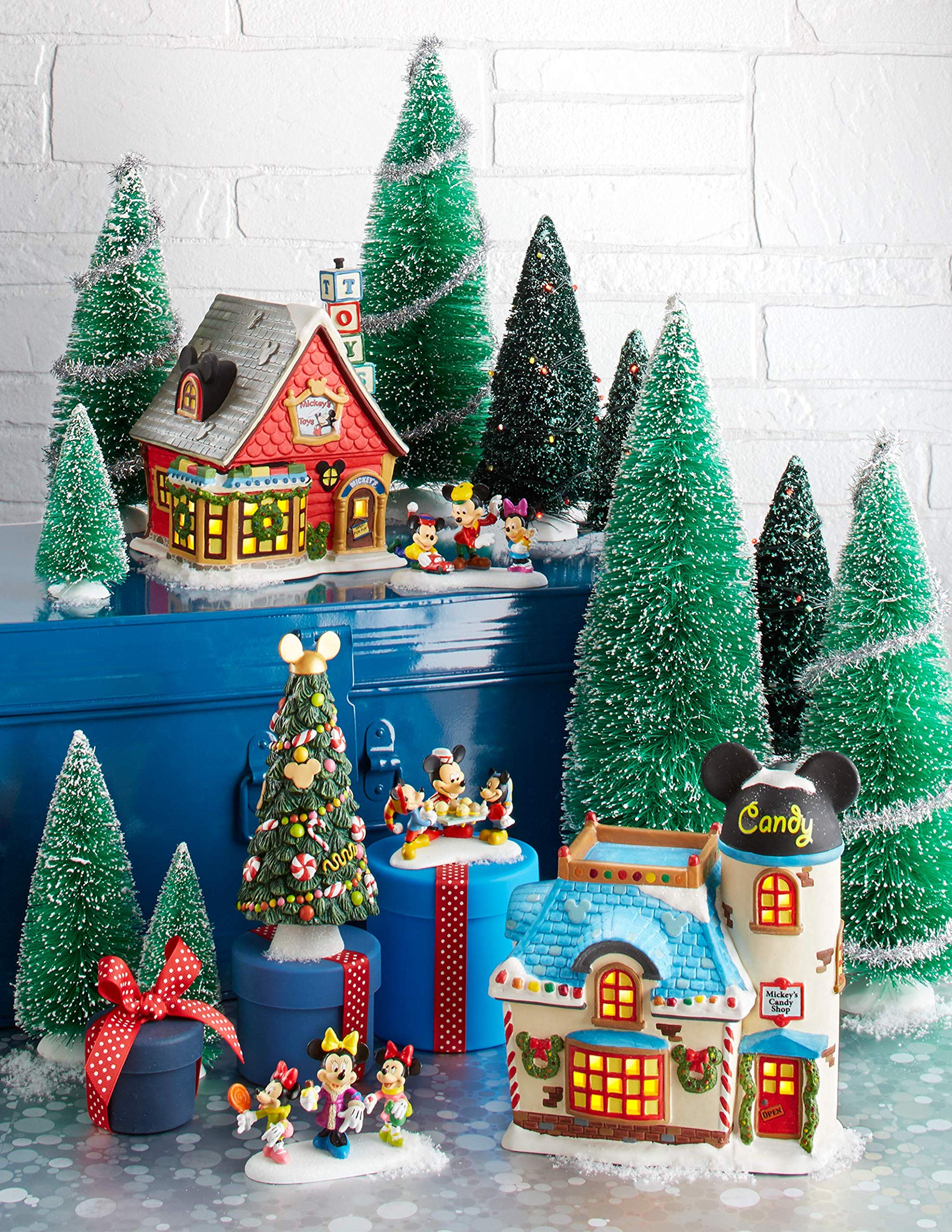 Department 56 Disney Village Mickey's Candy Resin Christmas Tree Ornament - Cute Disney Collectible Figurine for Holiday Decor & Disney Fan Gifts