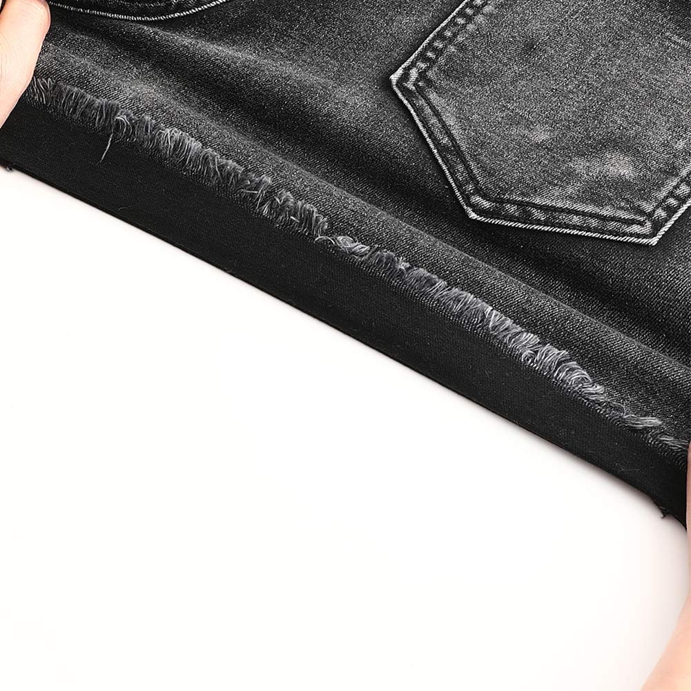 THUNDER STAR Women's Ripped Jean Shorts - Mid Rise Stretch Denim with Frayed Raw Hem | Perfect for Summer Outfits, Casual Wear & Beach Vacations