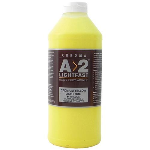 Premium A2 Lightfast Heavy Body Acrylic Paint - 1 Litre Cadmium Light Yellow for Professional Artists | Perfect for Canvas Painting, Murals & Fine Art Projects