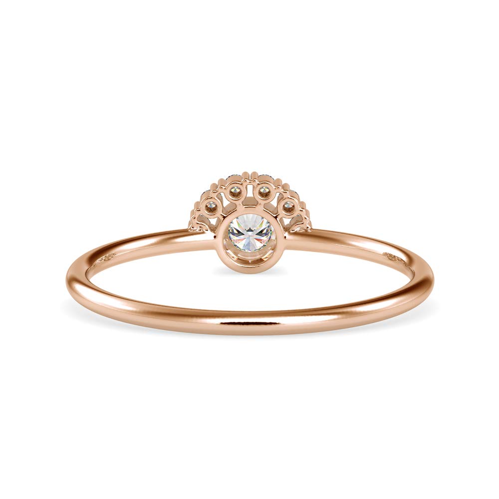 14K White/Yellow/Rose Gold Round Natural Diamond Bezel Set Wedding Ring for Women - 0.13 Ct IJ-SI Certified Bridal Promise Ring | Perfect for Engagement, Anniversary & Wedding Celebrations