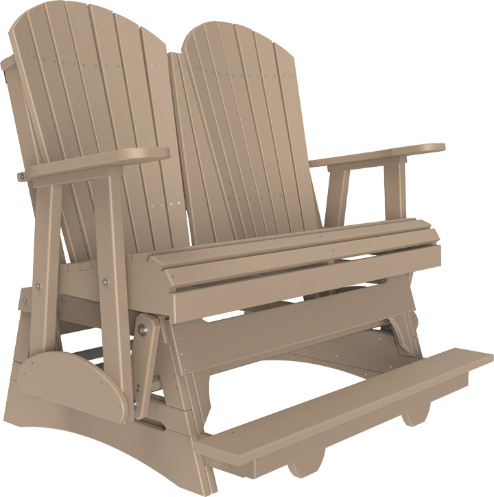 LuxCraft 4-Foot Adirondack Balcony Glider Chair - Outdoor Patio Furniture for Relaxing on Porch, Deck, Garden or Backyard