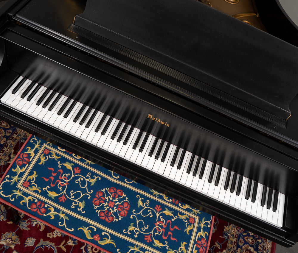Baldwin 5'8 Model R Grand Piano in Satin Ebony Finish | Used Vintage Piano with Serial Number 140887 | Perfect for Home, Studio & Concert Performances